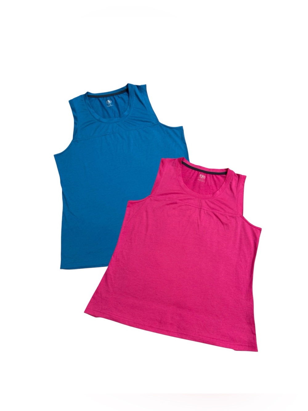 Bundle of 2 Sleeveless Tank Tops Bright Blue & Hot Pink L 12-14 Athletic Works